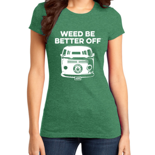 Bus Logo, Women Heathered T-Shirt freeshipping - Weed Be Better Off