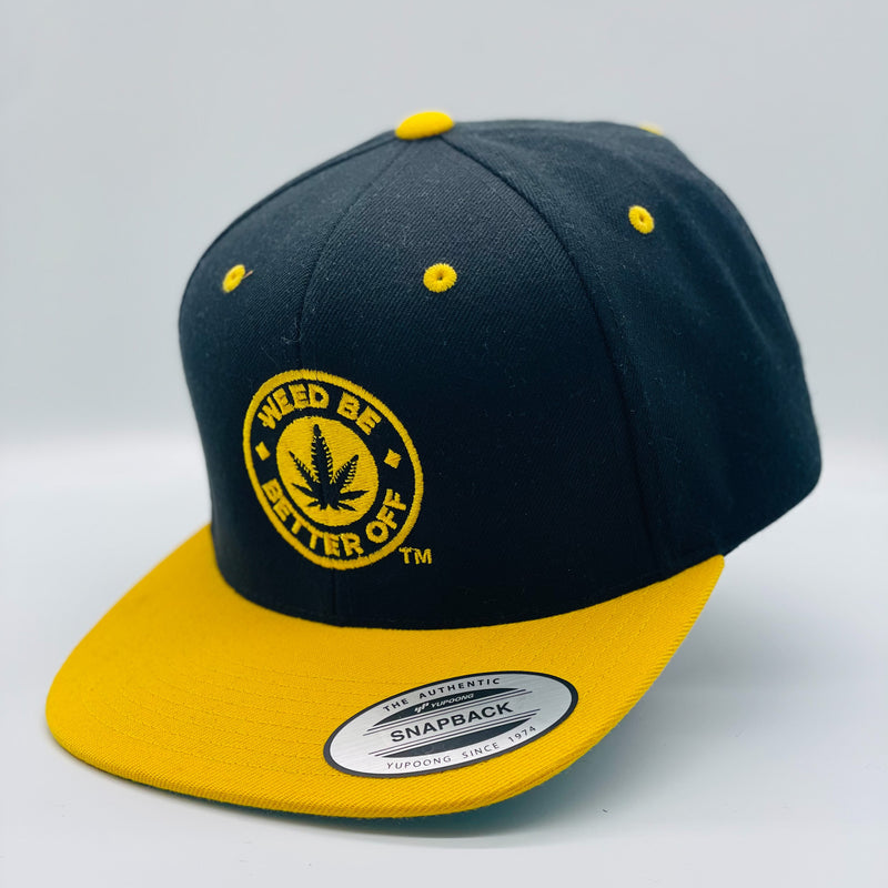 Flat Bill Snapback Cap freeshipping - Weed Be Better Off