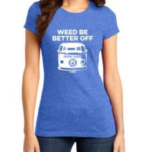 Bus Logo, Women Heathered T-Shirt freeshipping - Weed Be Better Off