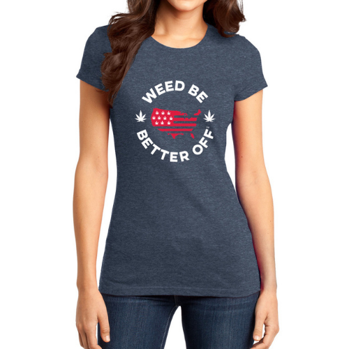USA Logo, Women Heathered T-Shirt freeshipping - Weed Be Better Off