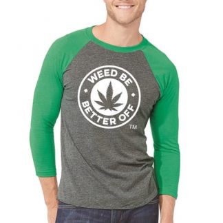 Original Logo ¾ Sleeve Raglan T-Shirt freeshipping - Weed Be Better Off