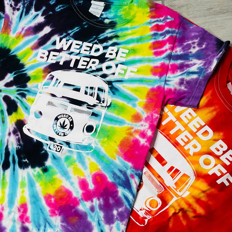 Bus Logo Tie Dye T-Shirt freeshipping - Weed Be Better Off